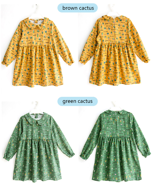 Sukienka dla dziewczynki kwiatowa - wiosenno-jesienna, do kolan, rozmiar 2-10T - Wianko - 5