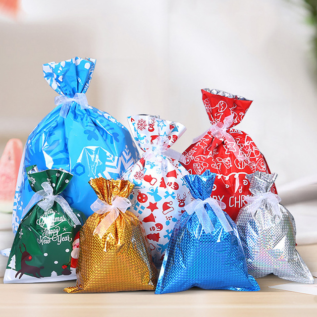 Materiały na świąteczne przyjęcie - torba bożonarodzeniowa z ełkiem, worek na cukierki i prezent, szczęśliwego nowego roku - Wianko - 3