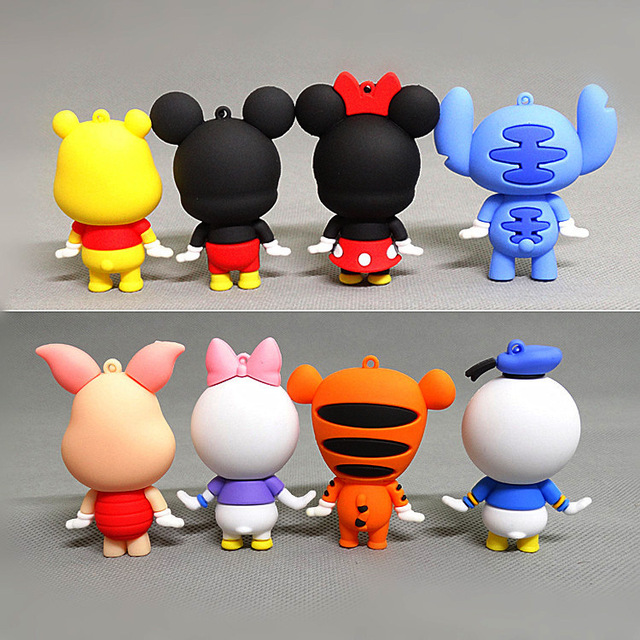 8 sztuk 7cm Disney rysunek lalki Mickey Mouse Stitch Donald kubuś puchatek PVC Minnie Mouse dekoracja ciast - figurki akcji dziecięce - Wianko - 2