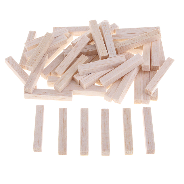 Drewniany kołek Balsa Wood Stick 10x10mm - długości: 50/80/100/130/150mm - Wianko - 12