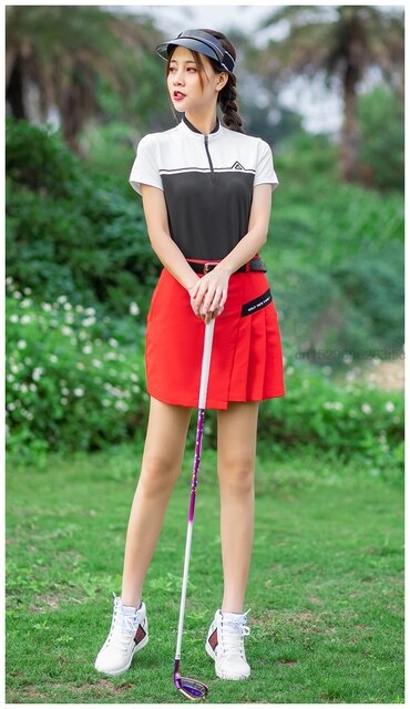 PGM Golf - koszulka z krótkim rękawem i plisowana spódnica golfowa dla kobiet - szybkoschnąca odzież sportowa - Wianko - 6