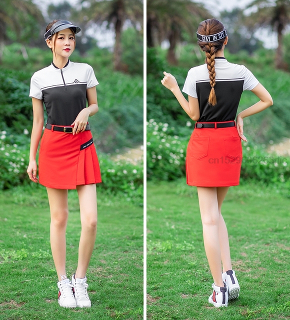 PGM Golf - koszulka z krótkim rękawem i plisowana spódnica golfowa dla kobiet - szybkoschnąca odzież sportowa - Wianko - 7