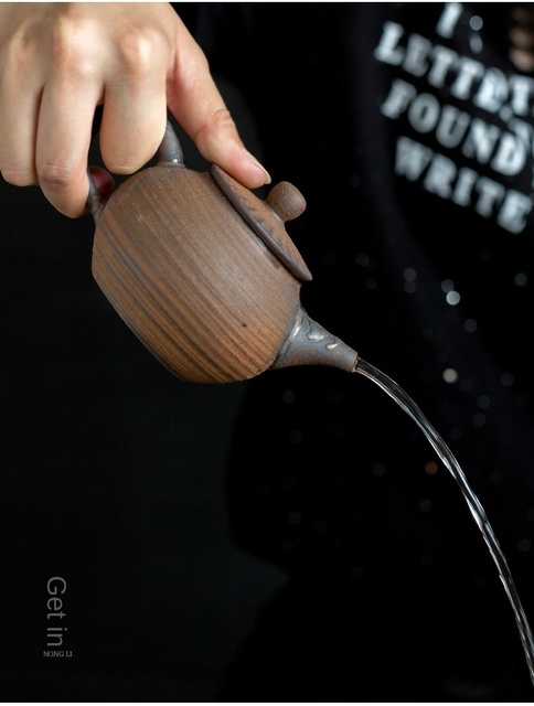 Antyczny czajniczek do herbaty Kung Fu - mały dzbanek drewniany z wzorem, idealny zestaw do parzenia herbaty - Wianko - 2