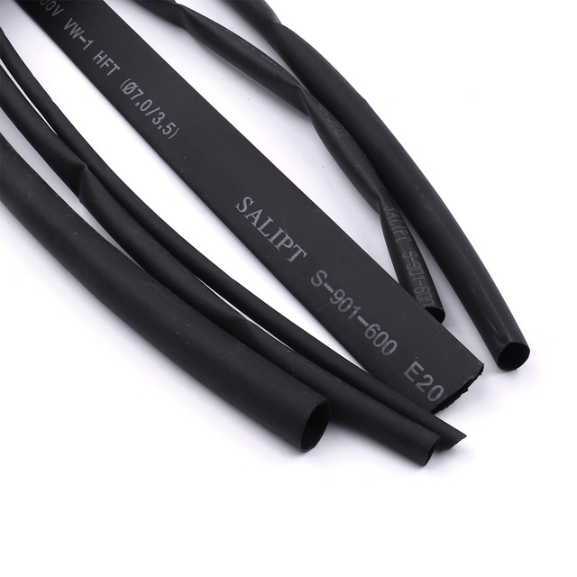 Długa rurka termokurczliwa PVC 2:1, czarna, 1M, do zabezpieczania kabli o średnicach 2/3/4/5/6/7mm - Wianko - 3