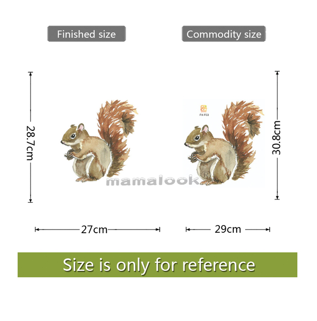 Naklejka ścienna z wizerunkiem ślicznych wiewiórek do pokoju dziecięcego lub sypialni – wyjmowana tapeta do dekoracji wnętrza - Wianko - 2