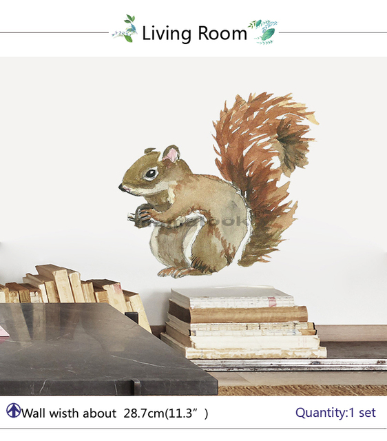 Naklejka ścienna z wizerunkiem ślicznych wiewiórek do pokoju dziecięcego lub sypialni – wyjmowana tapeta do dekoracji wnętrza - Wianko - 5