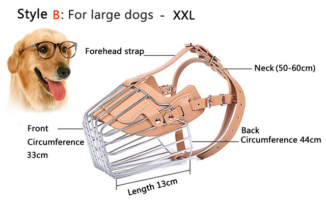Regulowany kaganiec dla średnich i dużych psów, skóra oddychająca, bezpieczny, maskujący usta - Pit Bull, Wolfhound - Wianko - 6