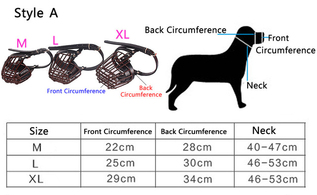 Regulowany kaganiec dla średnich i dużych psów, skóra oddychająca, bezpieczny, maskujący usta - Pit Bull, Wolfhound - Wianko - 2