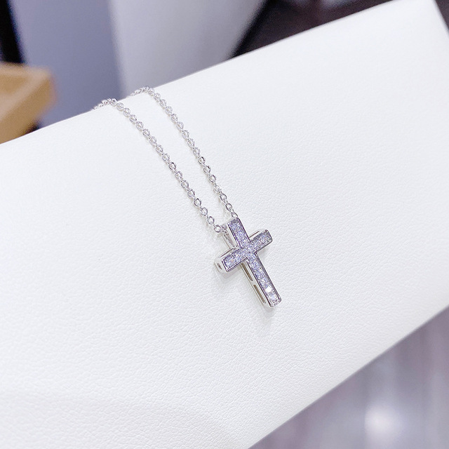 Naszyjnik geometryczny krzyż Choker SIPENGJEL - srebrny, mały, moda dla kobiet, biżuteria ślubna, prezent - Wianko - 25