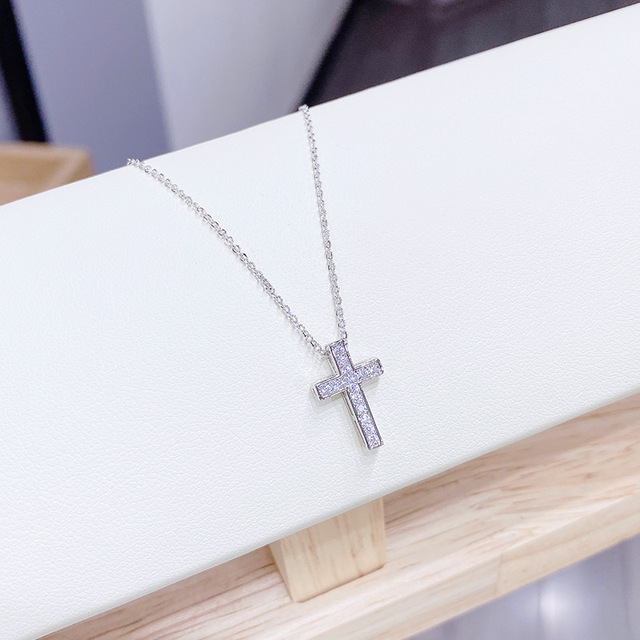 Naszyjnik geometryczny krzyż Choker SIPENGJEL - srebrny, mały, moda dla kobiet, biżuteria ślubna, prezent - Wianko - 24