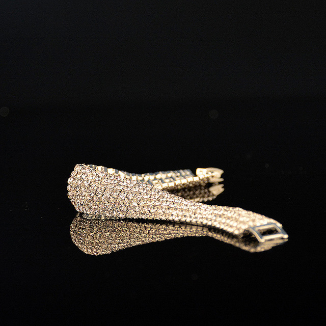 Luksusowa biało-złota bransoletka i Platerowane Trwałymi Kryształkami - markowa biżuteria Love Charm dla kobiet - Wianko - 11