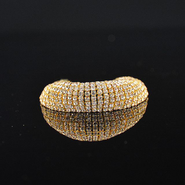 Luksusowa biało-złota bransoletka i Platerowane Trwałymi Kryształkami - markowa biżuteria Love Charm dla kobiet - Wianko - 3