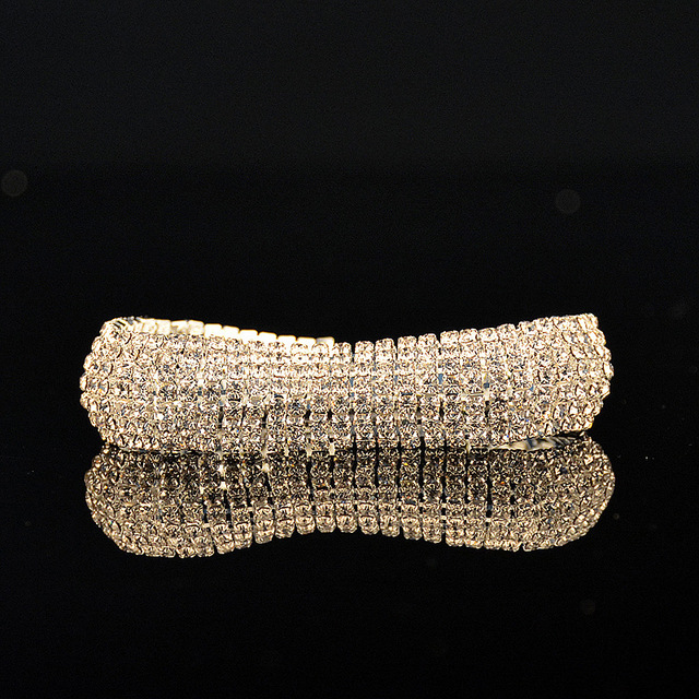 Luksusowa biało-złota bransoletka i Platerowane Trwałymi Kryształkami - markowa biżuteria Love Charm dla kobiet - Wianko - 2