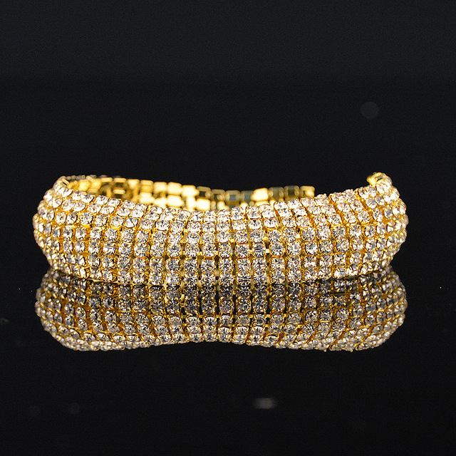 Luksusowa biało-złota bransoletka i Platerowane Trwałymi Kryształkami - markowa biżuteria Love Charm dla kobiet - Wianko - 10