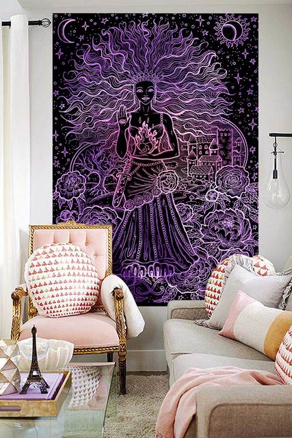 Gobeliny Tapestry Simsant Konstelacje Taro - artystyczna dekoracja ściany inspirowana zodiakiem i księżycem - Wianko - 4