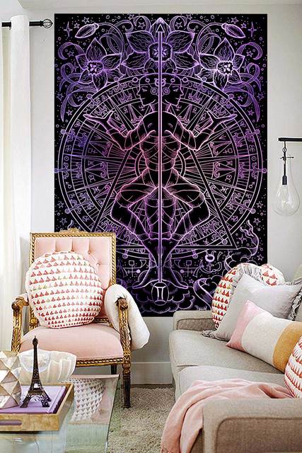 Gobeliny Tapestry Simsant Konstelacje Taro - artystyczna dekoracja ściany inspirowana zodiakiem i księżycem - Wianko - 6
