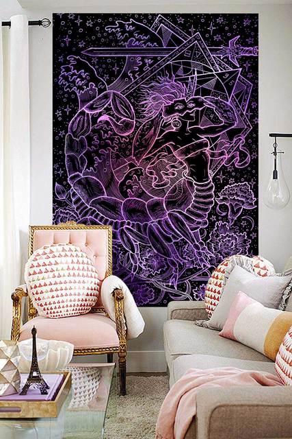 Gobeliny Tapestry Simsant Konstelacje Taro - artystyczna dekoracja ściany inspirowana zodiakiem i księżycem - Wianko - 9