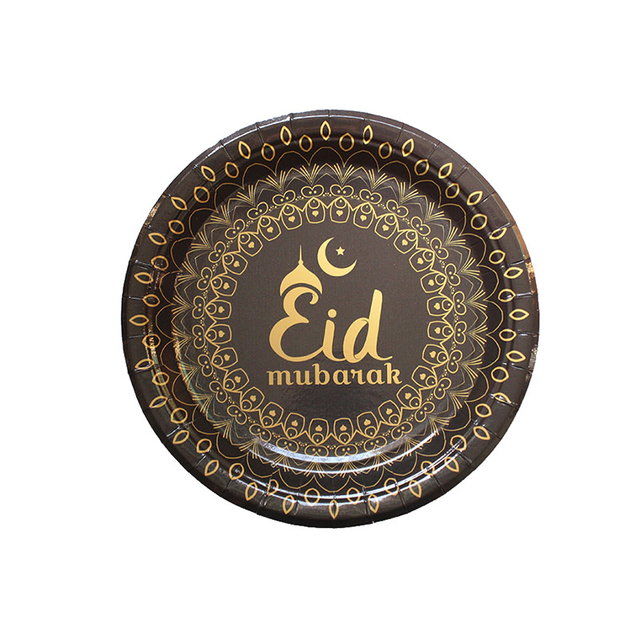 Talerz papierowy 7 cali na HAJJ MABROUR i Eid Mubarak – zestaw 100 sztuk - Wianko - 3