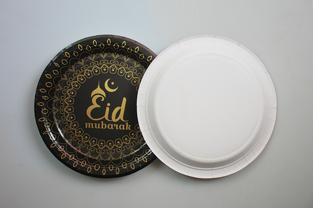 Talerz papierowy 7 cali na HAJJ MABROUR i Eid Mubarak – zestaw 100 sztuk - Wianko - 7