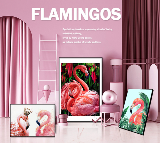 Obraz diamentowy Flamingo pełne wiertło - kwadratowe/okrągłe zwierzę haft 5D z mozaiką diamentową - Wianko - 1