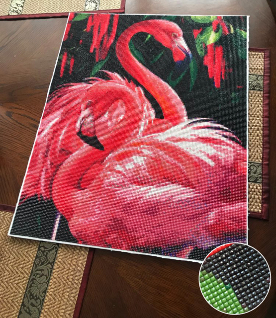 Obraz diamentowy Flamingo pełne wiertło - kwadratowe/okrągłe zwierzę haft 5D z mozaiką diamentową - Wianko - 6