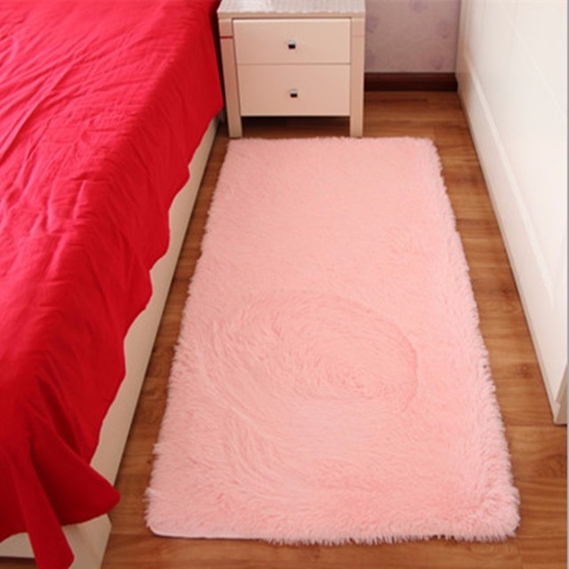 Różowy dywan prostokątny włochaty dywan do kąpieli - Wianko - 3