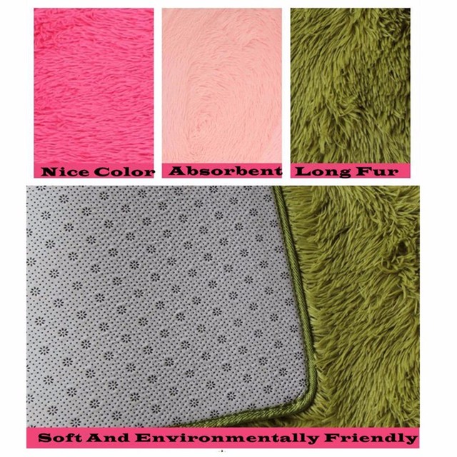 Różowy dywan prostokątny włochaty dywan do kąpieli - Wianko - 1