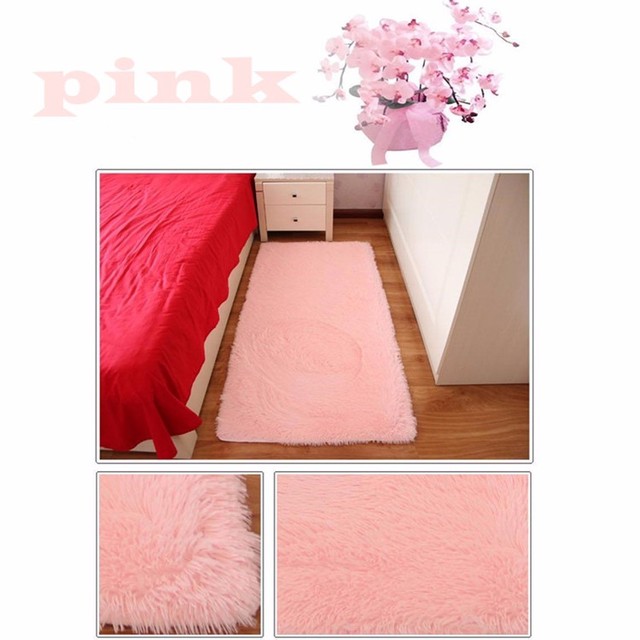 Różowy dywan prostokątny włochaty dywan do kąpieli - Wianko - 2