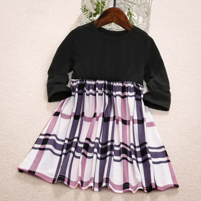 Dopasowane sukienki dla mamy i córki w kratkę z patchworkiem - Wianko - 17