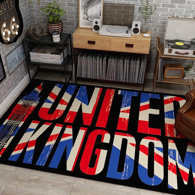 Duży Dywan Vintage Amerykański/Brytyjska Flag aksamit w kryształach, antypoślizgowy, do jogi, modlitewny, na salony, do sypialni - Wianko - 8