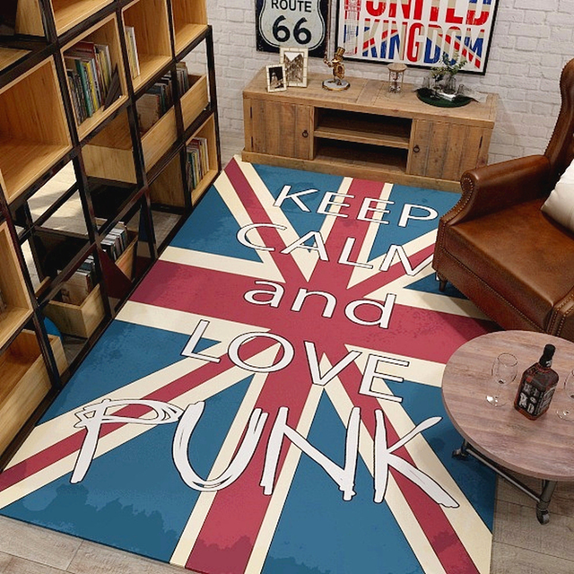 Duży Dywan Vintage Amerykański/Brytyjska Flag aksamit w kryształach, antypoślizgowy, do jogi, modlitewny, na salony, do sypialni - Wianko - 3