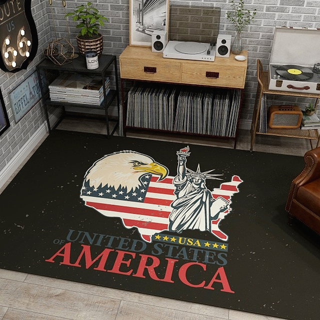 Duży Dywan Vintage Amerykański/Brytyjska Flag aksamit w kryształach, antypoślizgowy, do jogi, modlitewny, na salony, do sypialni - Wianko - 11