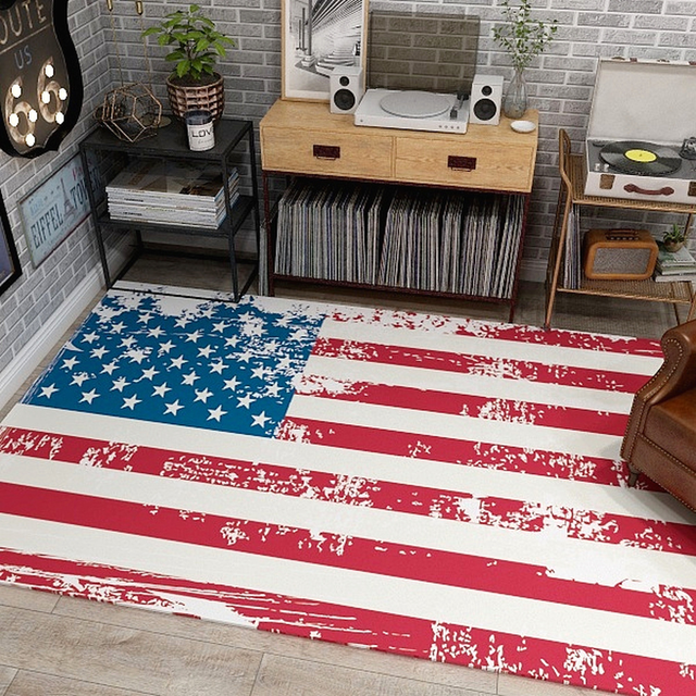 Duży Dywan Vintage Amerykański/Brytyjska Flag aksamit w kryształach, antypoślizgowy, do jogi, modlitewny, na salony, do sypialni - Wianko - 17