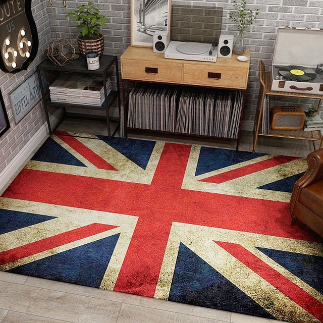 Duży Dywan Vintage Amerykański/Brytyjska Flag aksamit w kryształach, antypoślizgowy, do jogi, modlitewny, na salony, do sypialni - Wianko - 19
