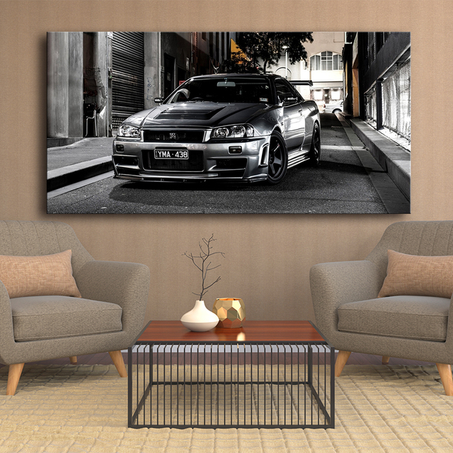 Plakat artystyczny Nissan Skyline GTR na płótnie - nowoczesna dekoracja do salonu - Wianko - 3