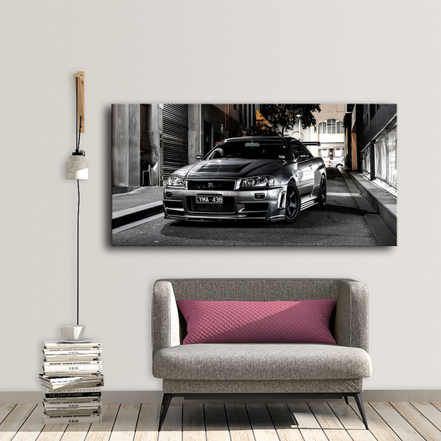Plakat artystyczny Nissan Skyline GTR na płótnie - nowoczesna dekoracja do salonu - Wianko - 4