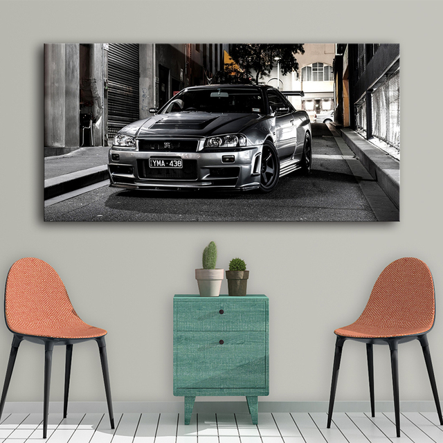 Plakat artystyczny Nissan Skyline GTR na płótnie - nowoczesna dekoracja do salonu - Wianko - 6