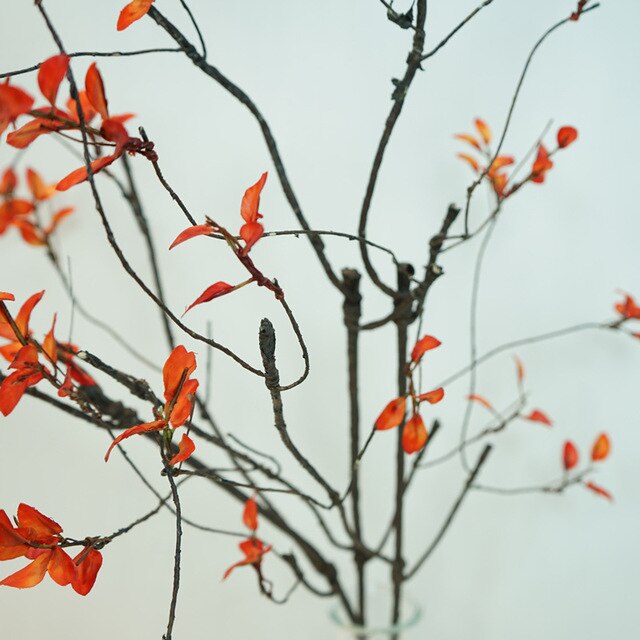 Sztuczny suszony wierzbowy Rattan z jesiennymi liśćmi - dekoracja gałązki winorośli - Wianko - 7