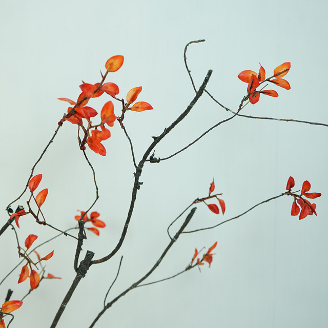 Sztuczny suszony wierzbowy Rattan z jesiennymi liśćmi - dekoracja gałązki winorośli - Wianko - 11