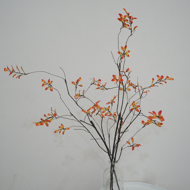 Sztuczny suszony wierzbowy Rattan z jesiennymi liśćmi - dekoracja gałązki winorośli - Wianko - 14