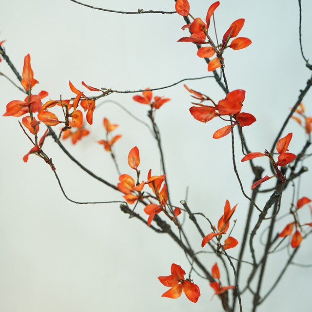 Sztuczny suszony wierzbowy Rattan z jesiennymi liśćmi - dekoracja gałązki winorośli - Wianko - 5