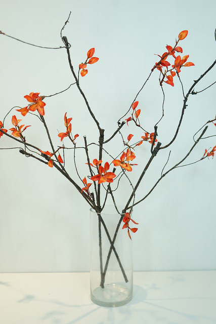Sztuczny suszony wierzbowy Rattan z jesiennymi liśćmi - dekoracja gałązki winorośli - Wianko - 9