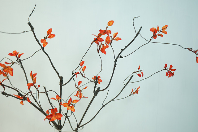 Sztuczny suszony wierzbowy Rattan z jesiennymi liśćmi - dekoracja gałązki winorośli - Wianko - 10