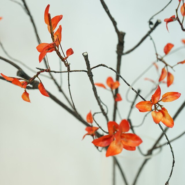 Sztuczny suszony wierzbowy Rattan z jesiennymi liśćmi - dekoracja gałązki winorośli - Wianko - 12