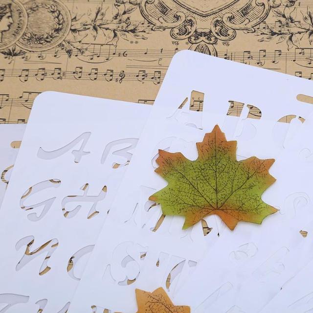 DIY hollow alfabet numer list szablon Scrapbooking papier do malowania Craft podręcznik pamiętnik szkolne - Wianko - 9