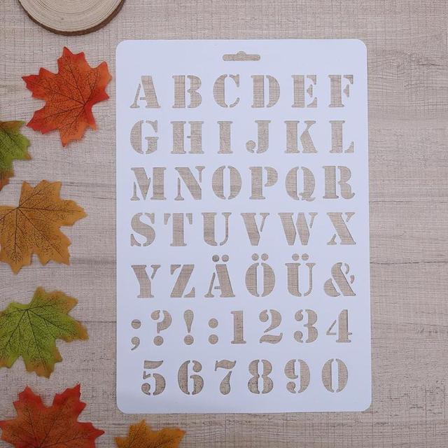 DIY hollow alfabet numer list szablon Scrapbooking papier do malowania Craft podręcznik pamiętnik szkolne - Wianko - 4