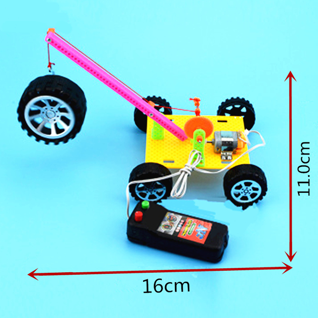Zabawka naukowa DIY: Żuraw zdalnego sterowania - zestaw do składania, nauka fizyki, eksperymenty, prezent dla chłopca - Wianko - 4