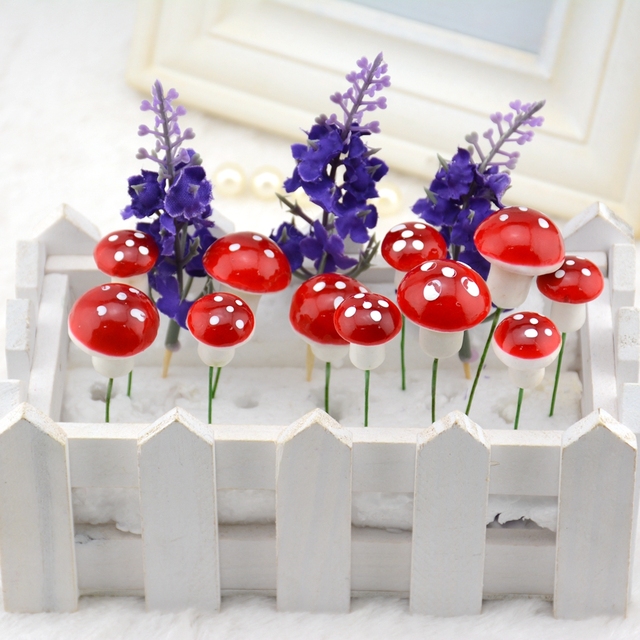 Sztuczne kwiaty śliczne Mini pianki grzyb kwiat głowy festiwal ślubny dekoracje do domu - Wianko - 4