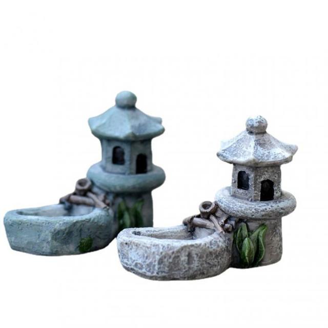Miniaturka wieży wróżek z ozdobnym ogrodem do dekoracji domku dla lalek – zestaw pejzażowy z roślinami i akcesoriami do domu - Wianko - 14