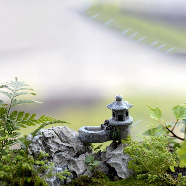 Miniaturka wieży wróżek z ozdobnym ogrodem do dekoracji domku dla lalek – zestaw pejzażowy z roślinami i akcesoriami do domu - Wianko - 5